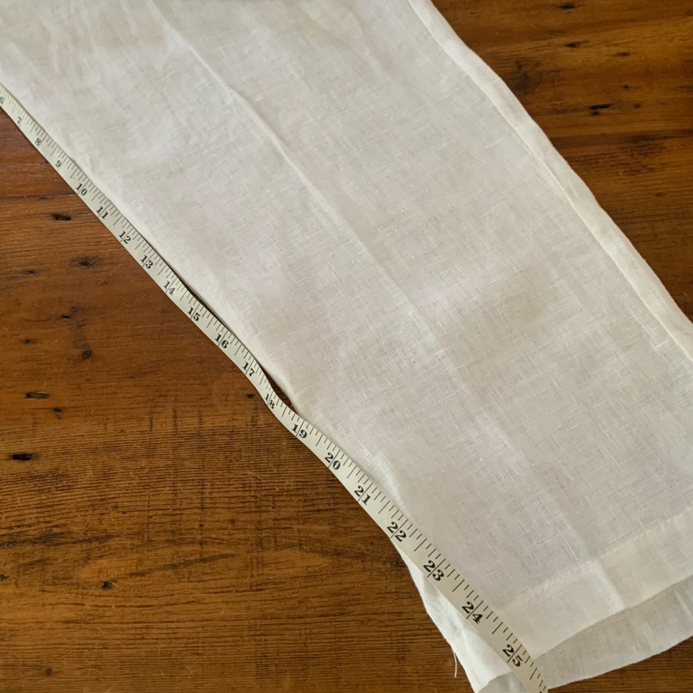 Belle France Made in Italy White Linen Lagenlook Coastal Pull On Pants Sz XL - Picture 9 of 10